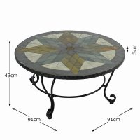 Montilla 91Cm Coffee Table With 4 Windsor Chair Set