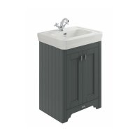 BC Designs Victrion 640mm Dark Lead 2 Door Ceramic Basin Unit