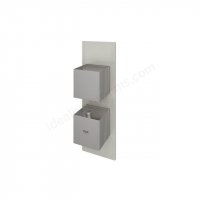 RAK Feeling Thermostatic 1 Outlet 2 Handle Greige Square Shower Valve