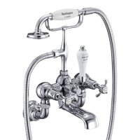 Burlington Anglesey Regent Quarter Turn Wall Mounted Bath/Shower Mixer - White