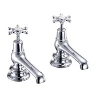 Burlington Birkenhead Quarter Turn Bath Pillar Taps - White