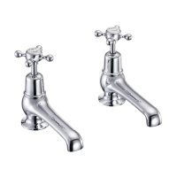 Burlington Claremont Quarter Turn Bath Pillar Taps - White