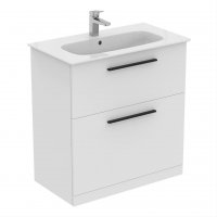 Ideal Standard i.life A Floorstanding 80cm 2 Drawer Matt White Vanity Unit