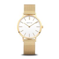 Ladies Bering Stainless Steel Gold Plate Bracelet Watch.