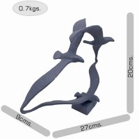 SEAGULLS Elur Iron Ornament 20cm Grey Shimmer