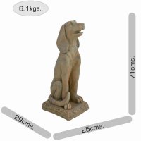 DOG Sitting 71cm Sienna Sand Effect