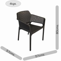 LIBECCIO Dining Table with 8 NET Chair Set Anthracite