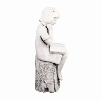 Solstice Sculptures Julie Reading Girl 86cm - White Stone Effect