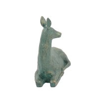 Solstice Sculptures Deer Lying Small - Gold Verdigris