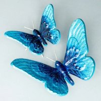 Tilnar Art Brushed Aqua Butterfly Small - 13.5cm