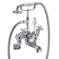 Burlington Anglesey Quarter Turn Angled Wall Mounted Bath/Shower Mixer - White