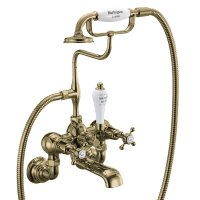 Burlington Claremont Quarter Turn Wall Mounted Bath Shower Mixer - Gold