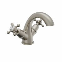 Burlington Claremont Quarter Turn Monobloc Basin Mixer - Brushed Nickel