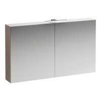 Laufen Base 1200mm 2 Door Mirror Cabinet with Light & Shaver Socket - Light Elm