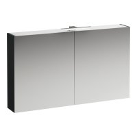 Laufen Base 1200mm 2 Door Mirror Cabinet with Light & Shaver Socket - Traffic Grey