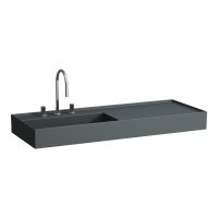 Kartell by Laufen 1200mm SaphirKeramik Basin with Right Hand Shelf - Matt Graphite