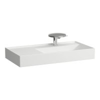 Kartell by Laufen 900mm SaphirKeramik Basin with Left Hand Shelf - Matt White