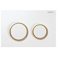 Geberit Kappa 21 Dual Flush Plate - White/Gold