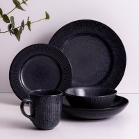 Rayware Mason Cash Reactive Linear Black Pasta Bowl - 23cm