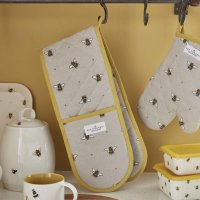 Cooksmart Bumble Bees Double Oven Glove - Organic Cotton