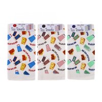 Home & Living 3 Pack Velour Printed Tea Towels - Assorted