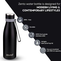 Casa & Casa Zenith Silicone Strap Vacuum Water Bottle 550ml