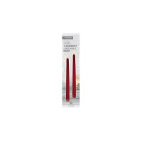 Premier Decorations 27.5cm Taper Candles with Flickerbright Flame (Pack of 2) - Red