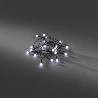 Konstsmide Battery Operated Set of 50 LED Cherry Lights with Black Wire - White