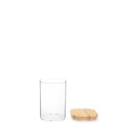 Jomafe Store&Care Square Glass Jar With Bamboo Lid - 1100ml