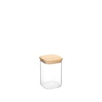 Jomafe Store&Care Square Glass Jar With Bamboo Lid - 1100ml