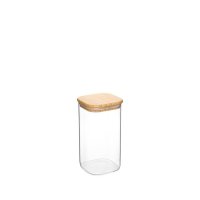 Jomafe Store&Care Square Glass Jar With Bamboo Lid - 1400m