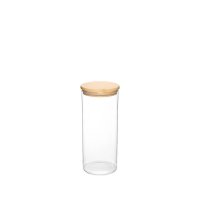 Jomafe Store&Care Round Bamboo Glass Jar - 1300ml