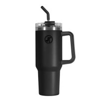 Black 40Oz Double Wall Vacuum Mug With Side Handle