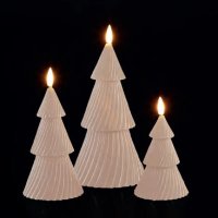 NOMA Christmas Tree Wax Candle Lights (Set of 3) - Cream