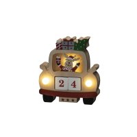 Konstsmide Battery Operated Wooden Car with Reindeer