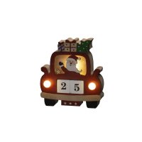 Konstsmide Battery Operated Wooden Car with Santa