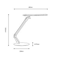 Oaks Lighting Broome LED Table Lamp Silver