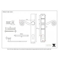 Black Monkeytail Slimline Lever Espag. Lock Set - LH