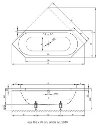 Bette Starlet Hexagonal Bath with Leg Set