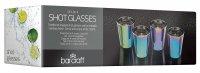 BarCraft Metallic Finish Glass Shot Glasses 50ml (Set of 4)