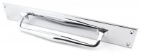 Polished Chrome 425mm Art Deco Pull Handle on Backplate