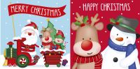 Christmas Card Pack - 20 Cards 2 Designs Cute Xmas Characters - Eurowrap