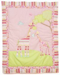 Georgia Giraffe Baby Cot Bed Quilt & Pillow Set - Bedroom 