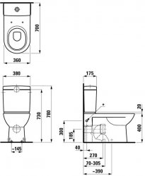 Laufen Pro Close Coupled WC Suite (Back-to-Wall)