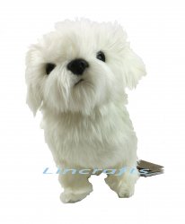 Soft Toy Dog, White Shih Tzu by Hansa (36cm.L) 7323