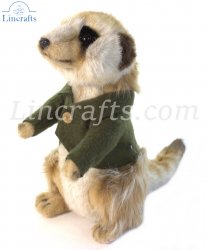 Soft Toy Meerkat Boy Green Shirt by Hansa (22cm) 7874