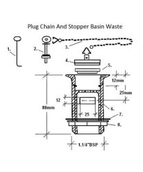 Silverdale Plug & Chain Basin Waste Stopper