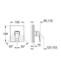 Grohe Eurocube Single-Lever Shower Mixer - Chrome