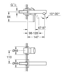 Grohe Concetto Wall Mounted Basin Mixer - Chrome