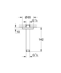 Grohe Veris Rainshower Ceiling Shower Arm (28724000)